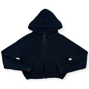 Skims Black Cozy Knit Zip Up Hoodie